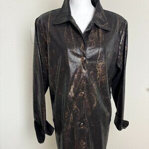 NWT Vintage Trench Jacket Coat Snake Buttons  Size 14
